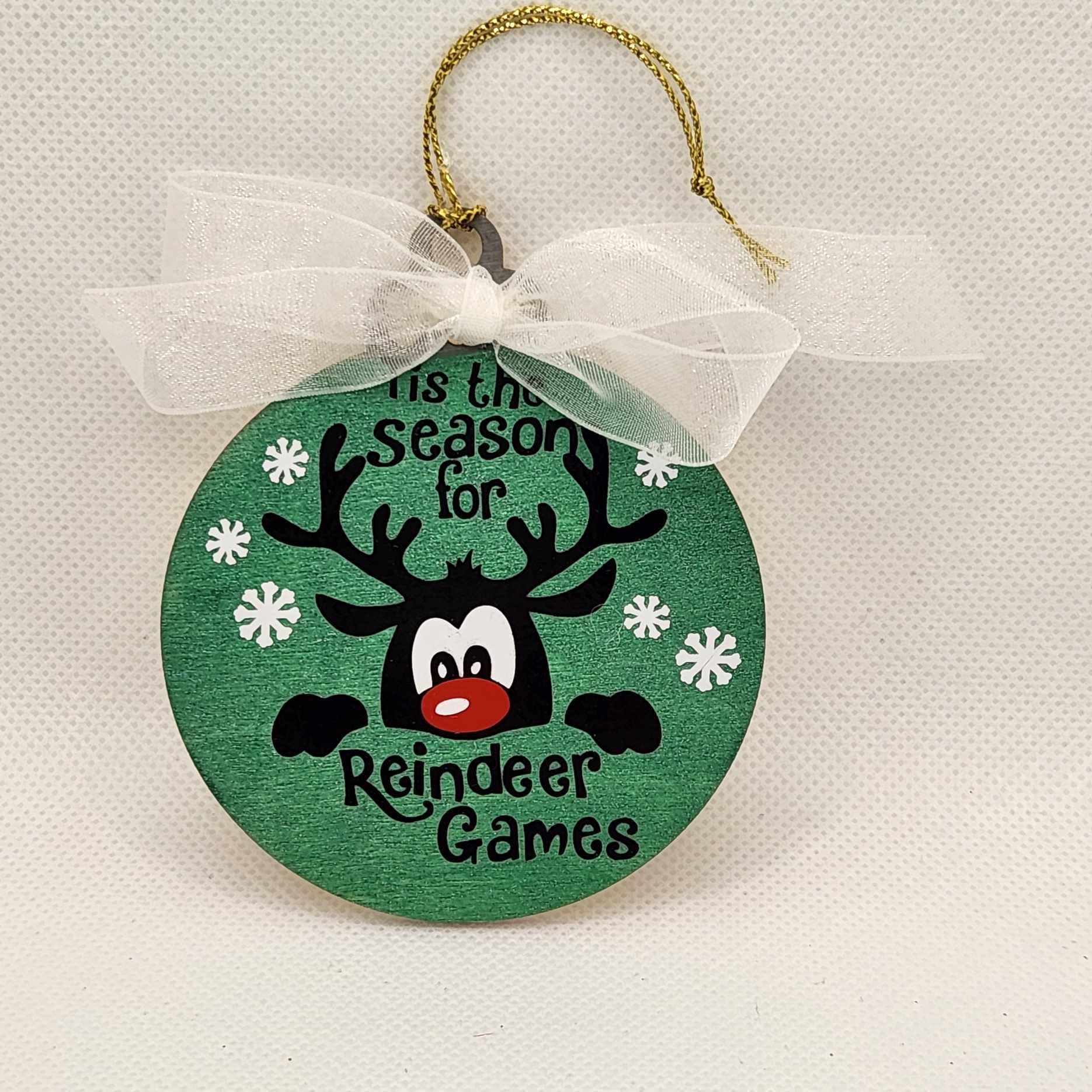 Tis the season for reindeer games Christmas Tree Ornament