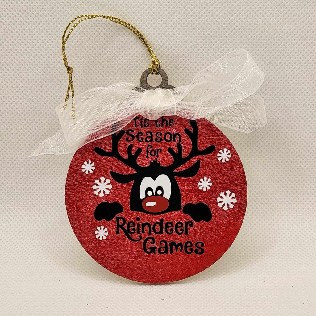 Tis the season for reindeer games Christmas Tree Ornament