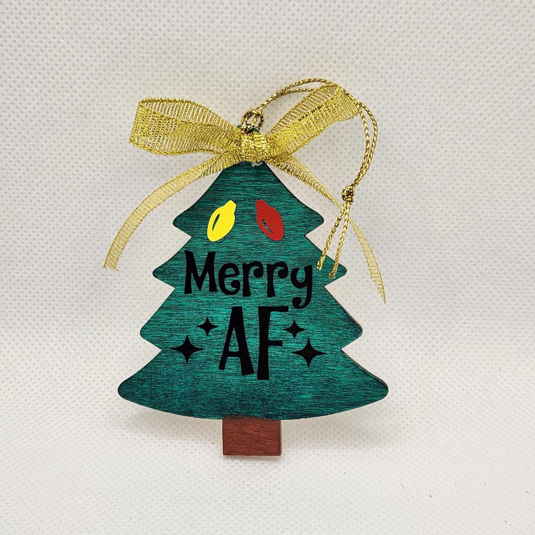 Merry AF Christmas Tree Ornament