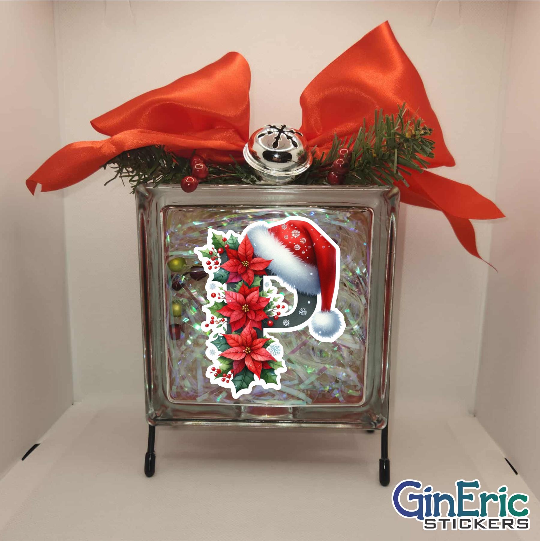 Alphabet/Initial Christmas Glass Block