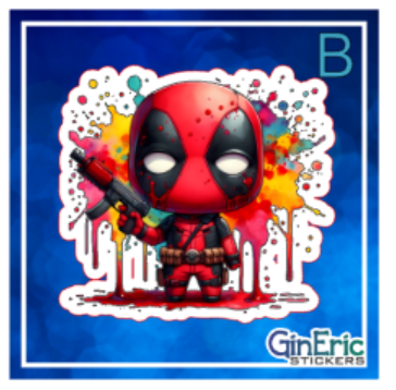 Deadpool Harley Quinn Groot Marvel Variety Weatherproof Sticker
