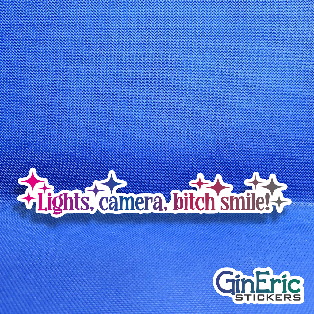 Lights, Camera, Bitch Smile! Weatherproof Sticker Taylor Swift