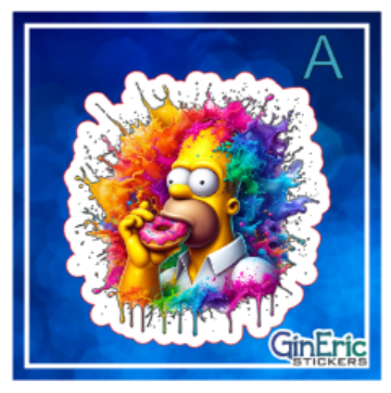 Simpsons Tom and Jerry Cartoon Variety Weatherproof Sticker