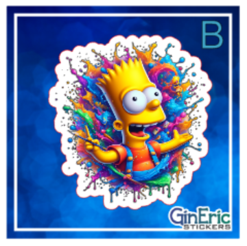 Simpsons Tom and Jerry Cartoon Variety Weatherproof Sticker