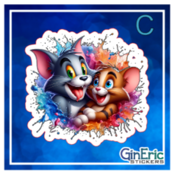 Simpsons Tom and Jerry Cartoon Variety Weatherproof Sticker