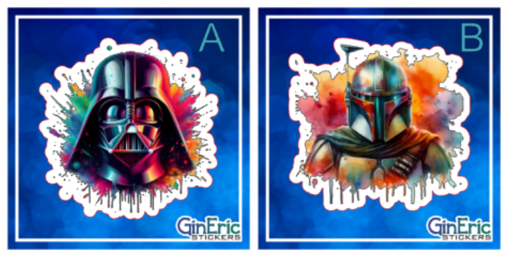 Darth Vader & Boba Fett Star Wars Variety Weatherproof Sticker