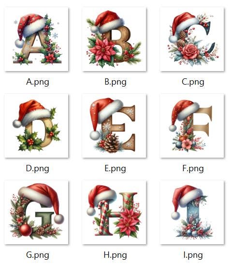 Alphabet/Initial Christmas Glass Block