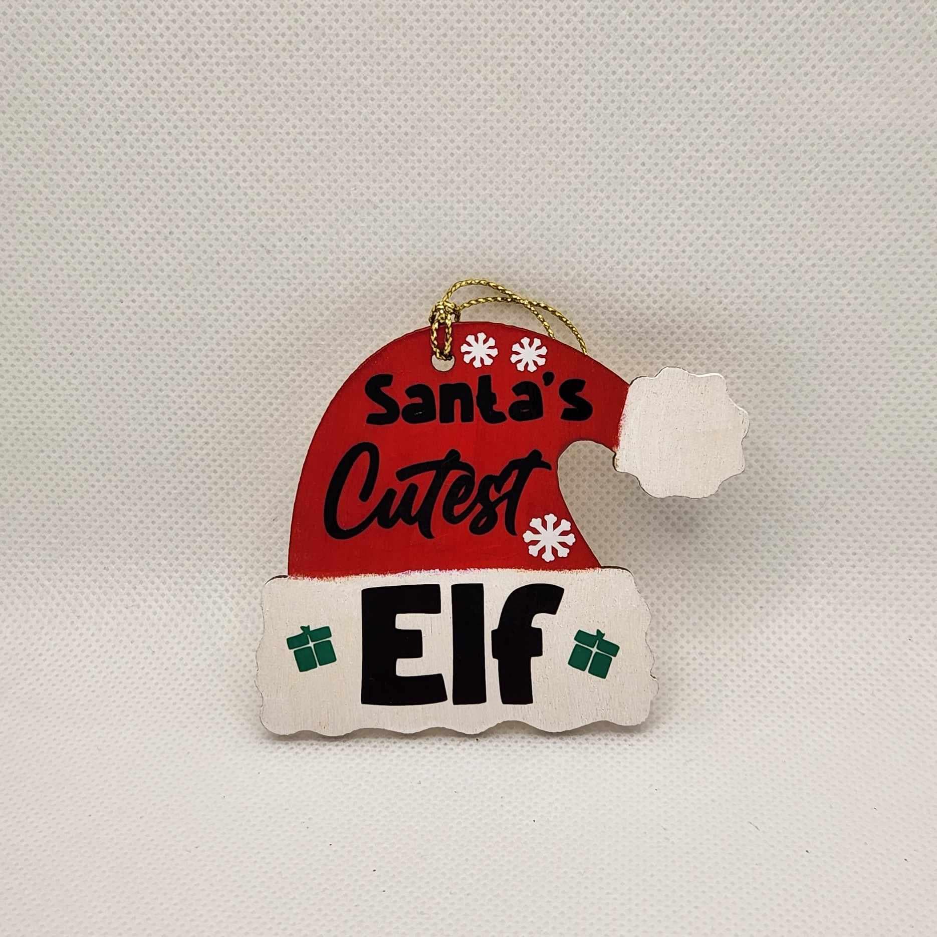 Santa's Cutest Elf Christmas Tree Ornament