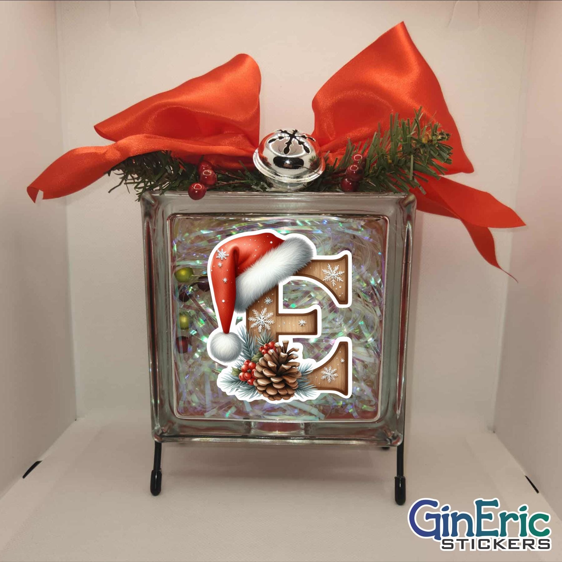 Alphabet/Initial Christmas Glass Block