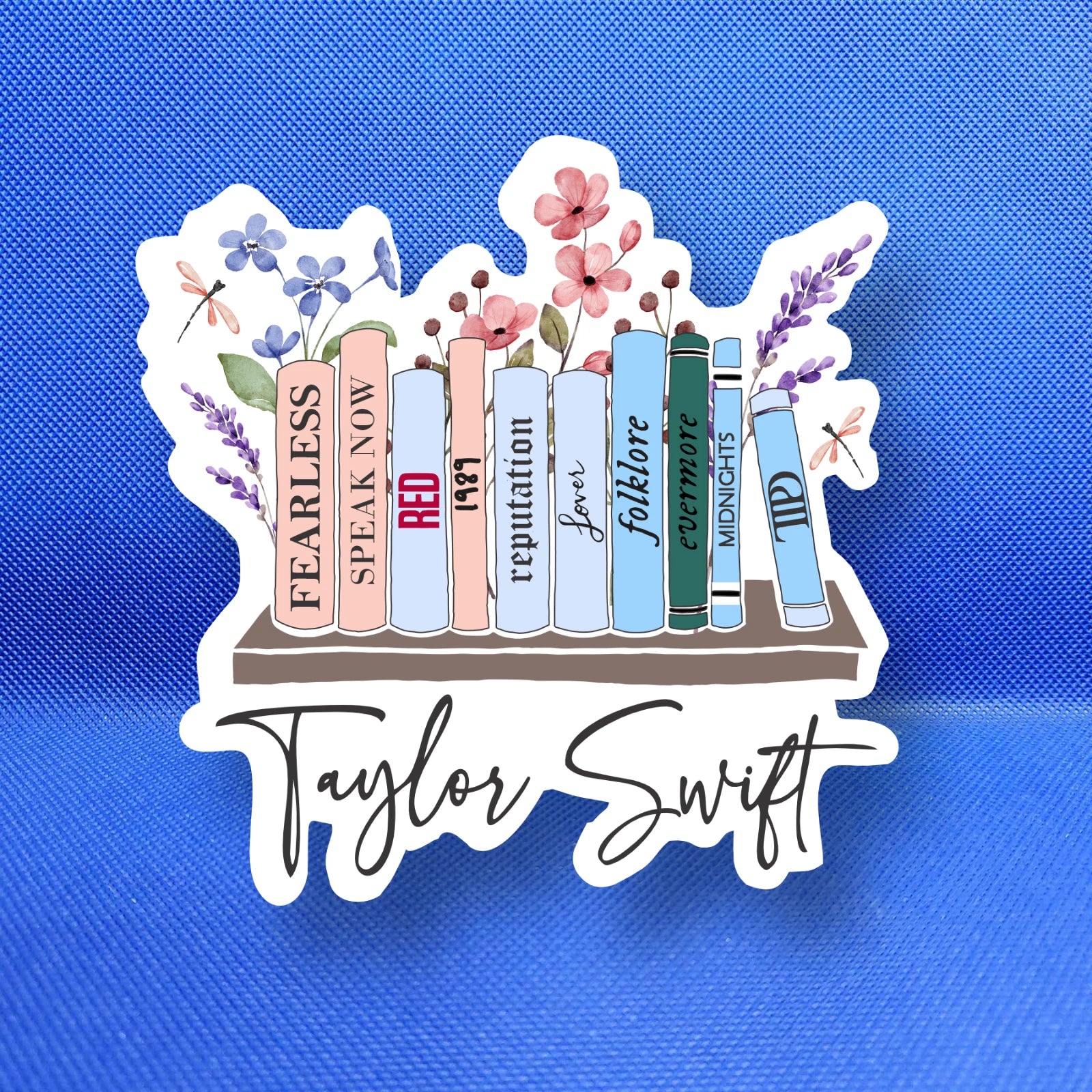 Taylor Swift Eras Albums as Books Weatherproof Sticker